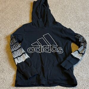 Adidas Black Hoodie with White Logo Accents